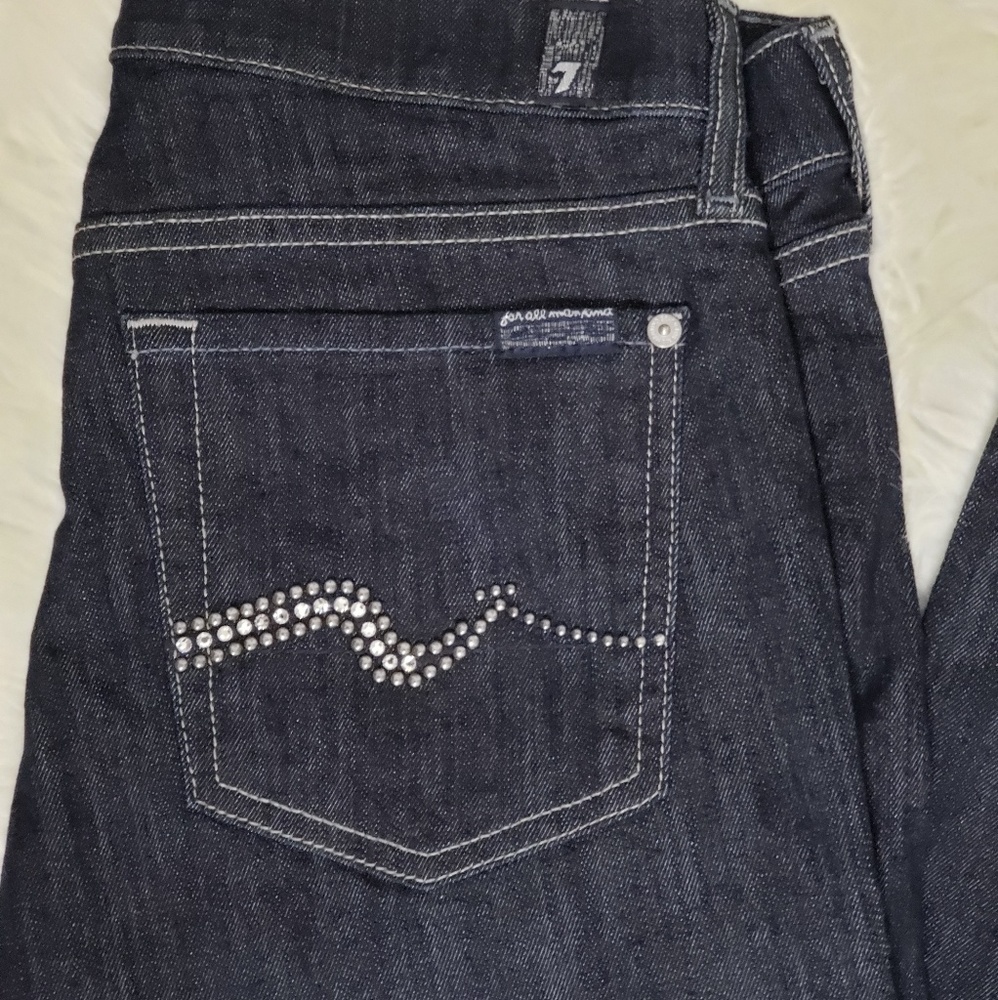 New 7 for all mankind crystal bootcut Jean's sz 28 - Picture 3 of 4